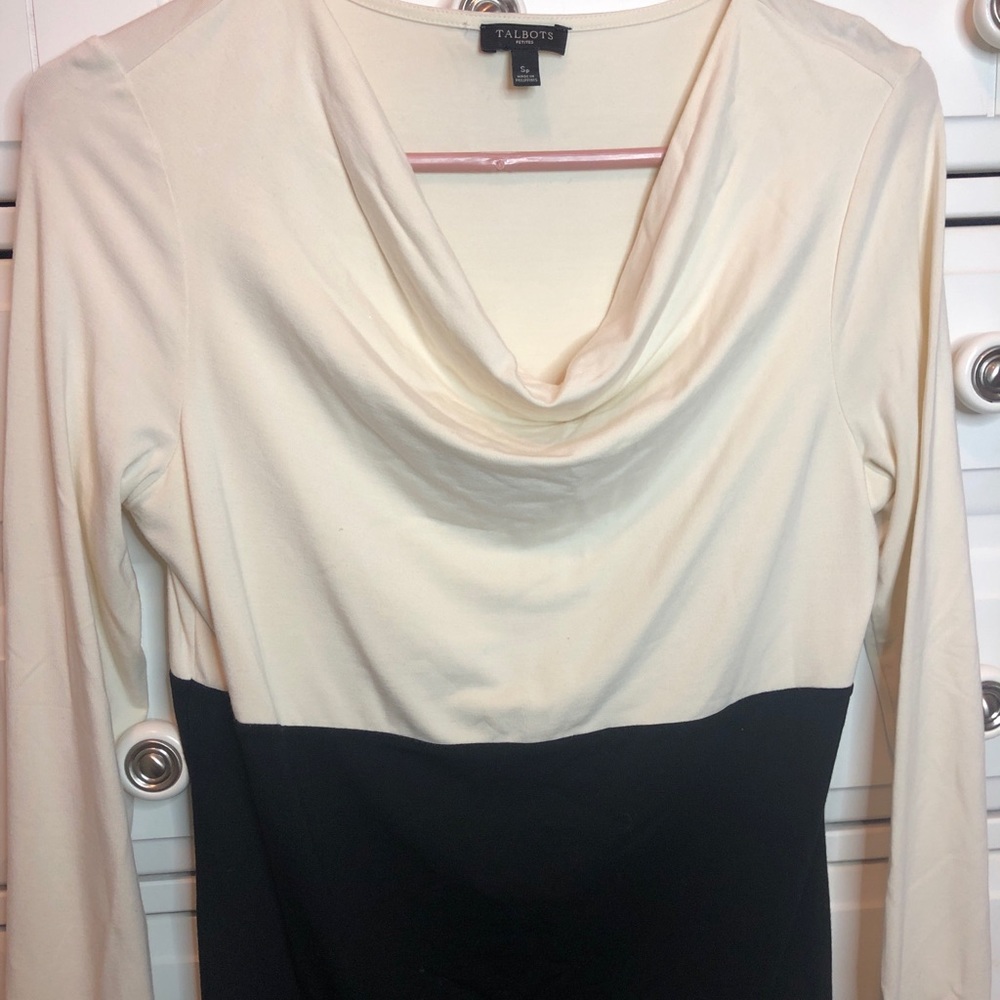 talbots black and white long sleeve